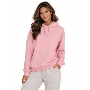 Comfrt Airplane Mode Pink Relaxed Pullover Hoodie Sweatshirt XS Sleeve Pockets
